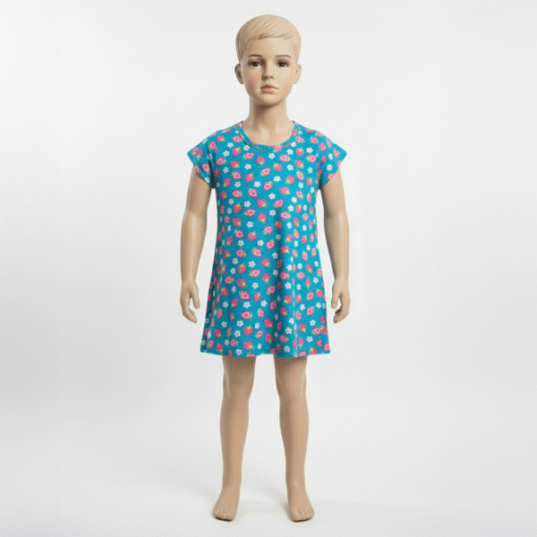 VESTIDO FEM. COTTON C/ MANGA - ESTAMPA ROTATIVA 1-2-3