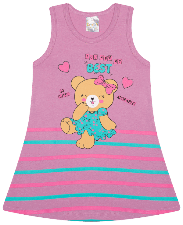 VESTIDO FEM. COTTON REGATA - BEST ADORABLE SO CUTE 1-2-3 - Imagem 2
