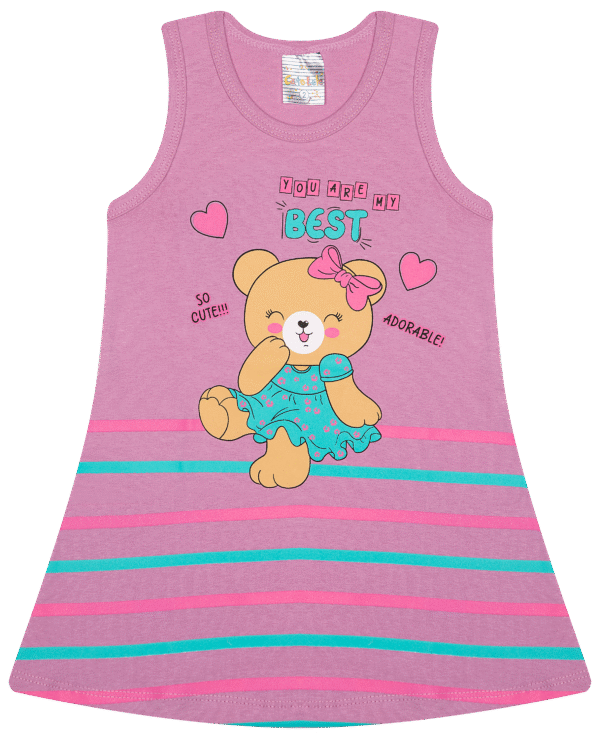 VESTIDO FEM. COTTON REGATA - BEST ADORABLE SO CUTE 1-2-3