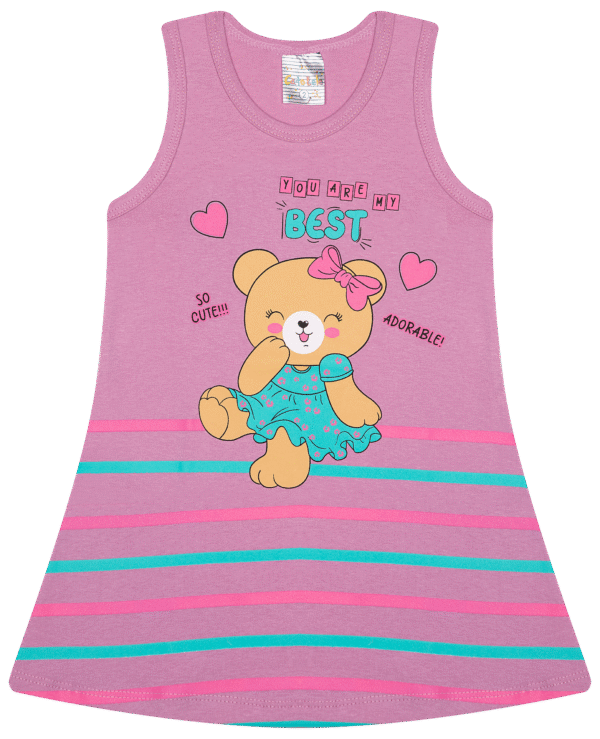 VESTIDO FEM. COTTON REGATA - BEST ADORABLE SO CUTE 1-2-3