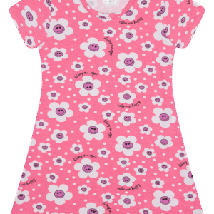 VESTIDO FEM. COTTON C/ MANGA - ESTAMPA ROTATIVA 4-6-8