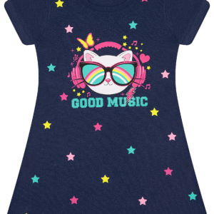 VESTIDO FEM. COTTON C/ MANGA - GOOD MUSIC 4-6-8