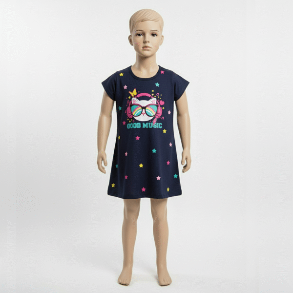 VESTIDO FEM. COTTON C/ MANGA - GOOD MUSIC 4-6-8