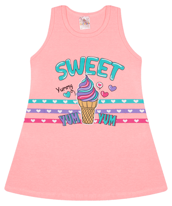 VESTIDO FEM. COTTON REGATA - SWEET YUMMY YUN 4-6-8