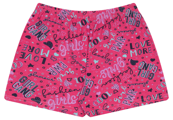 SHORTS FEM. COTTON - ESTAMPA ROTATIVA 10-12-14
