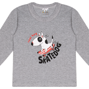CAMISETA ML. MASC. M/M G.R - COOL SKATE DOG 1-2-3