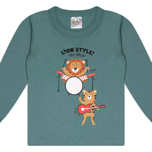 CAMISETA ML. MASC. M/M G.R - LION STYLE YOU ROCK 1-2-3