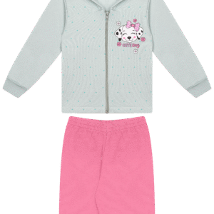 CJ.FEM.MOLETOM JAQUETA C/CAPUZ - CUTE DOG 1-2-3