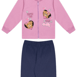 CJ.FEM.MOLETOM JAQUETA C/CAPUZ - YOU RE TOO PRETTY 1-2-3