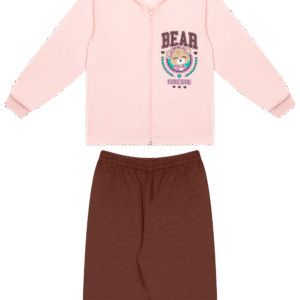 CJ.FEM.MOLETOM JAQUETA C/CAPUZ - BEAR CUTE 4-6-8