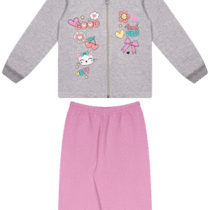 CJ.FEM.MOLETOM JAQUETA C/CAPUZ - GOOD VIBES 4-6-8