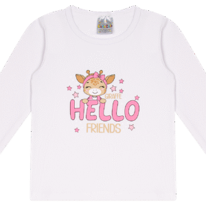 BLUSA ML. FEM. COTTON - GIRAFFE HELLO FRIENDS 1-2-3