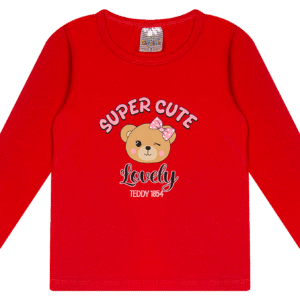 BLUSA ML. FEM. COTTON - SUPER CUTE LOVELY TEDDY 1-2-3