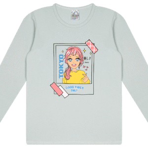 BLUSA ML. FEM. COTTON - GOOD VIBES ONLY TOKYO 10-12-14