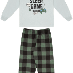 CJ.PIJAMA MASC.M/M G.R CALCA M/M ROTATIVA - EAT SLEEP GAME REPEAT 4-6-8