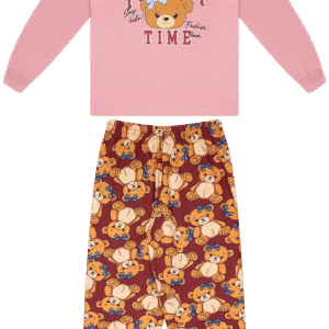 CJ.PIJAMA FEM.M/M G.R CALCA M/M ROTATIVA - BEAR FLUFFY TIME 4-6-8